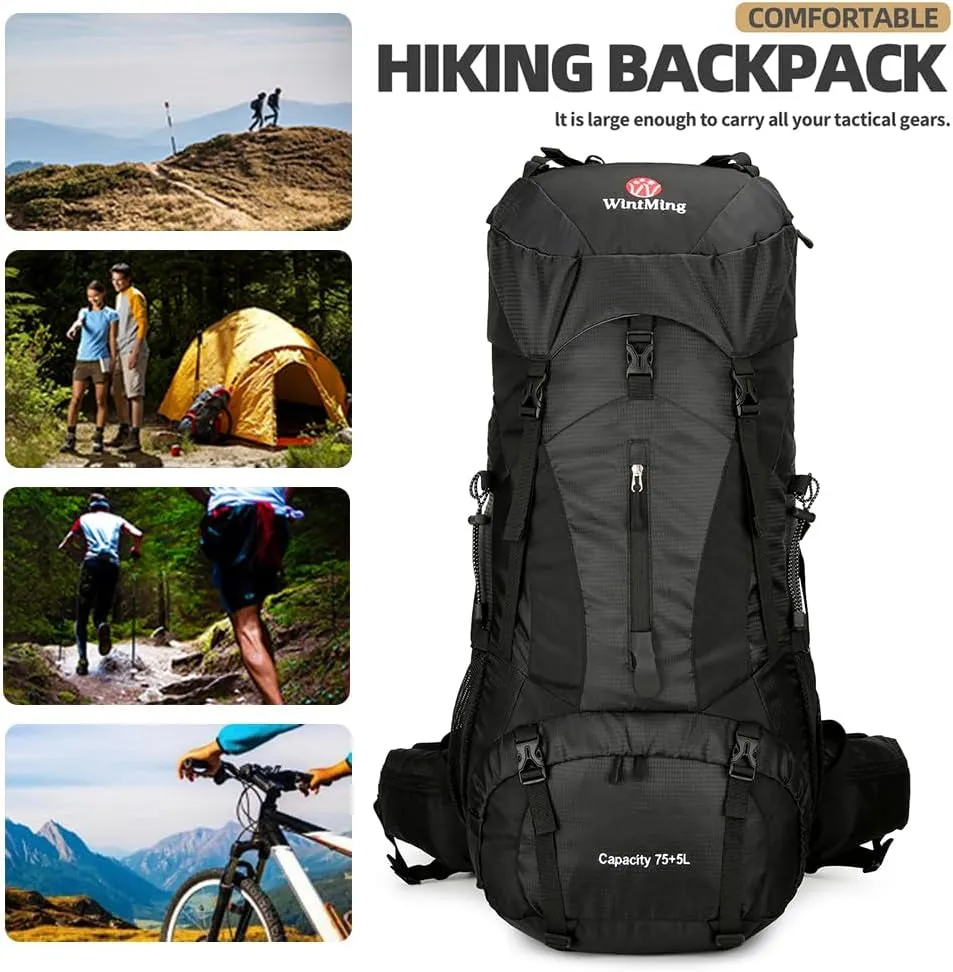 🎒 75L Waterproof Hiking Backpack with Rain Cover & Shoe Compartment – Built for Adventure & Survival! 🏕️🌧️