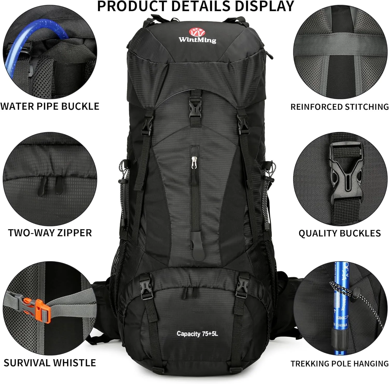 🎒 75L Waterproof Hiking Backpack with Rain Cover & Shoe Compartment – Built for Adventure & Survival! 🏕️🌧️