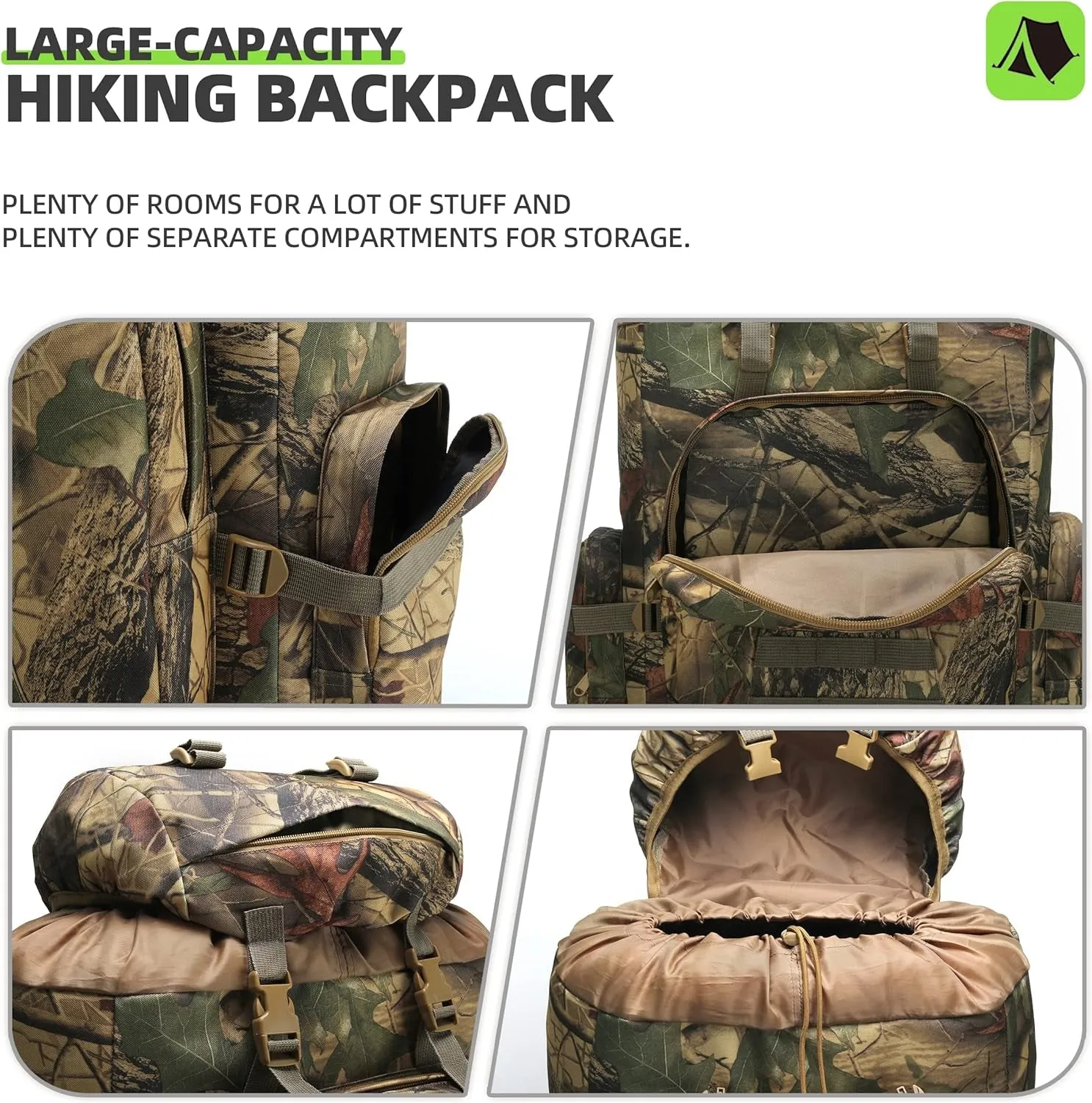 100L Camping Hiking Backpack Molle Rucksack Military Camping Backpacking Daypack