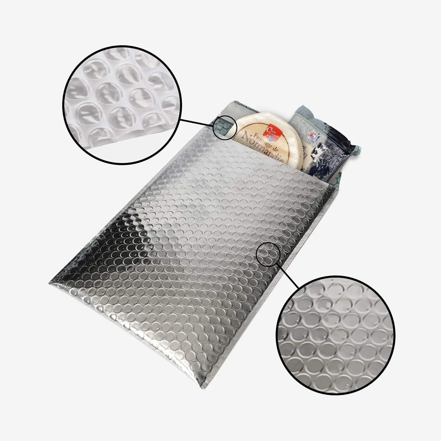 100pcs Thermal Insulated Bubble Mailers 8x11 in Self sealing thermal insulated envelopes made of reflective metallized bubble for cold shipping. Lightweight. Keep cool shield - MADE IN USA