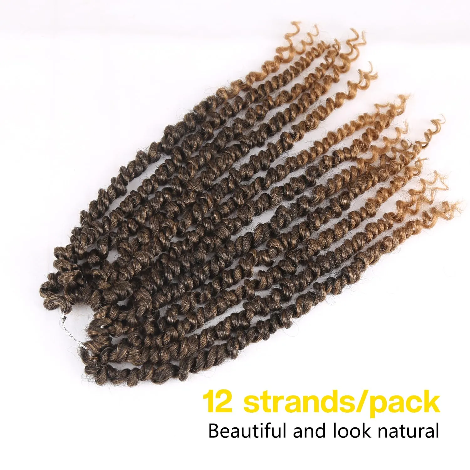 12 Inch Passion Twist Crochet Hair For Women 6 Packs Crochet Pretwisted Curly Hair Passion Twist Hair Synthetic Braiding Hair Extensions (12inch (pack of 6), T27)…