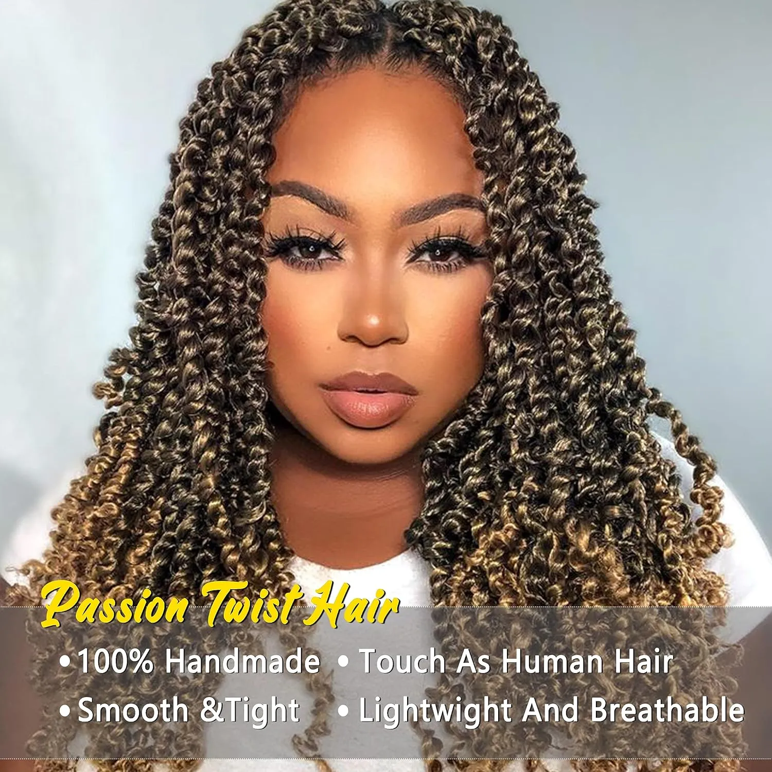 12 Inch Passion Twist Crochet Hair For Women 6 Packs Crochet Pretwisted Curly Hair Passion Twist Hair Synthetic Braiding Hair Extensions (12inch (pack of 6), T27)…
