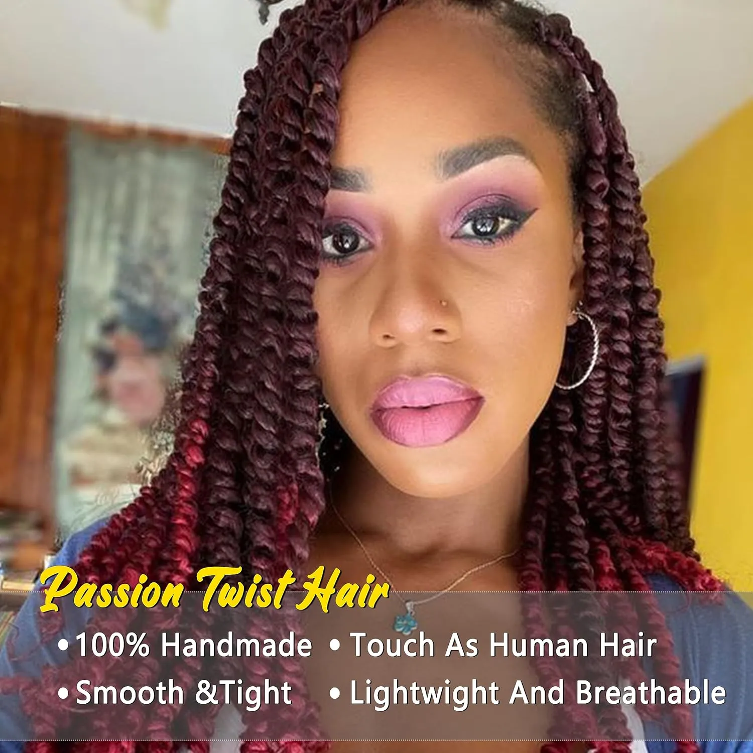12 Inch Passion Twist Crochet Hair For Women 6 Packs Crochet Pretwisted Curly Hair Passion Twist Hair Synthetic Braiding Hair Extensions (12inch (pack of 6), TBUG)…