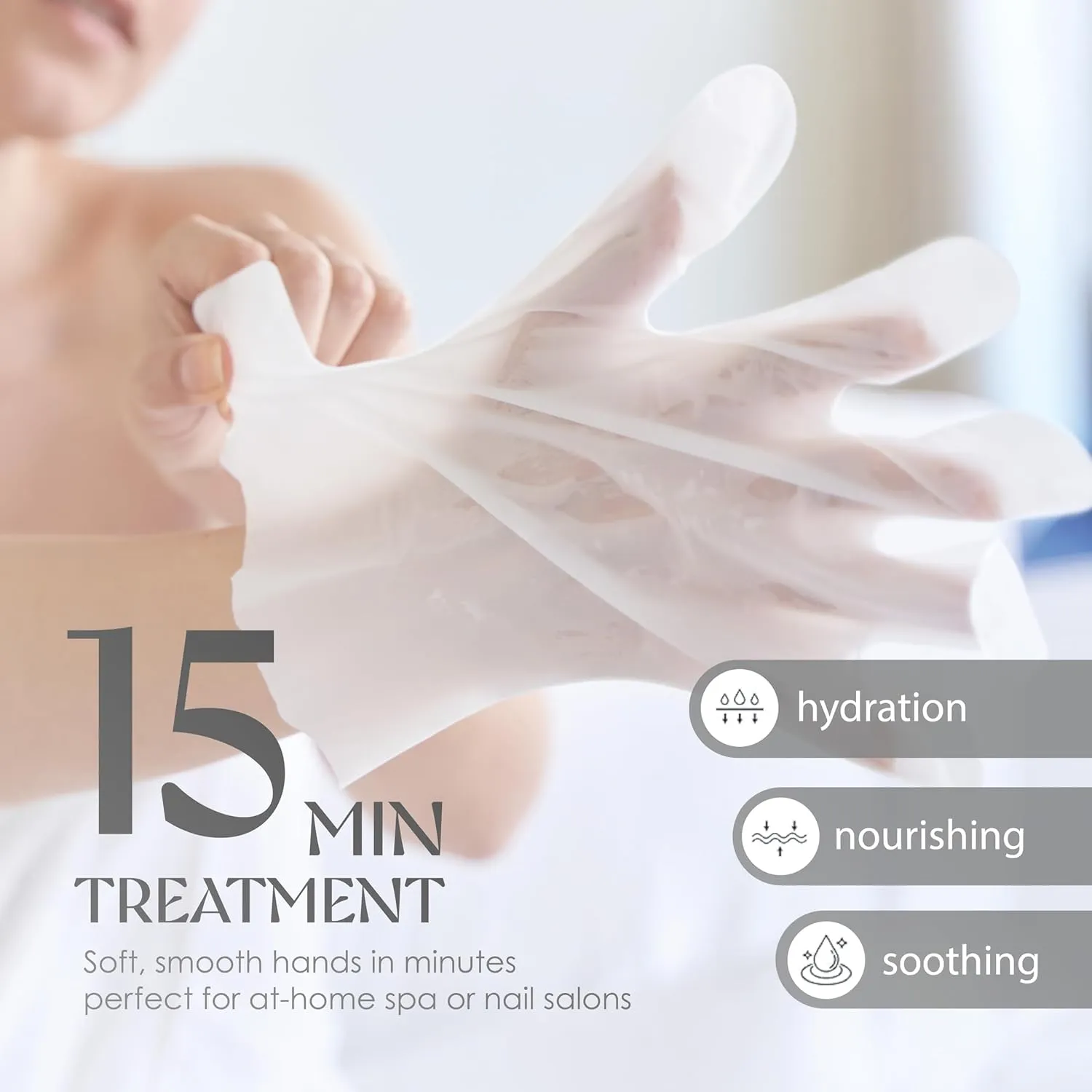 12 Pairs Original Derma Beauty Hand Mask Bulk, Moisturizing Hand Gloves for Dry Hands, Nail Care Essential (Vitamin E)