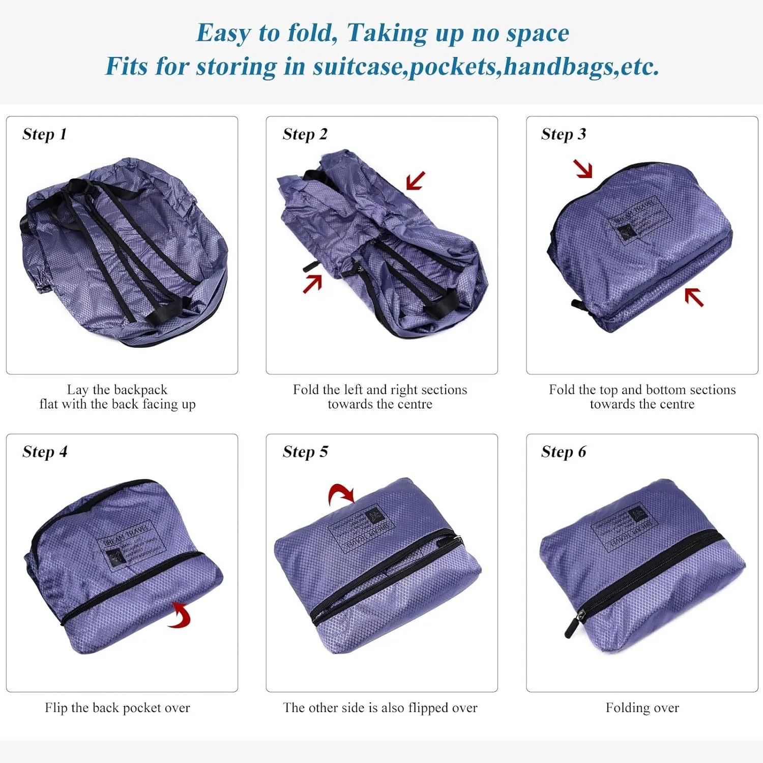 15L Packable Lightweight Backpack for Women Men Water Resistant Foldable Hiking Travel Camping Daypack (Purple)