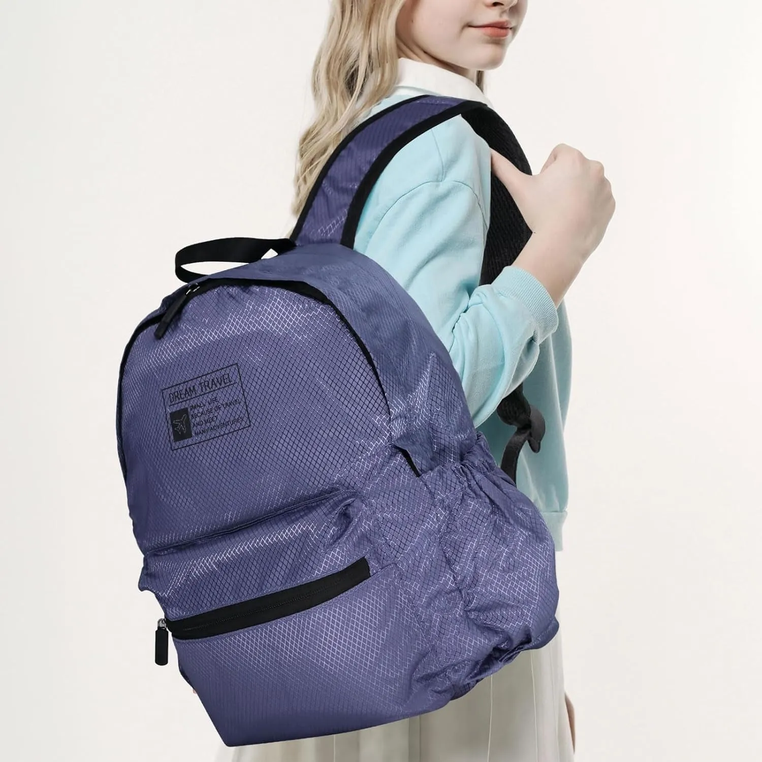 15L Packable Lightweight Backpack for Women Men Water Resistant Foldable Hiking Travel Camping Daypack (Purple)