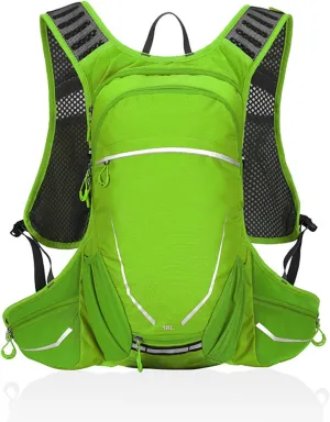 18L Cycling Backpack Hydration Pack Lightweight Waterproof Rucksack,Outdoor Daypack for Men Women for Running Hiking Bicycle Camping Ski Snow,Green