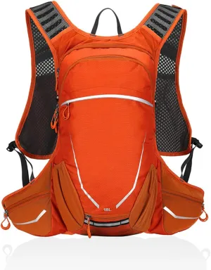 18L Cycling Backpack Hydration Pack Lightweight Waterproof Rucksack,Outdoor Daypack for Men Women for Running Hiking Bicycle Camping Ski Snow,orange