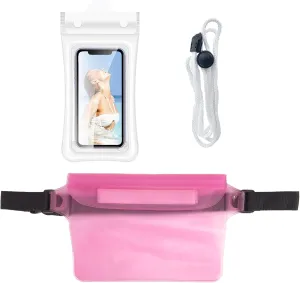 2-Pack Waterproof Waist Bags with Adjustable and Lightweight Fanny Packs, Waterproof Bags for Travel, Hiking, Running, Beach, Swimming, and Outdoor Activities Men and Women