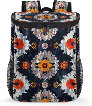 20-Hour Insulated Backpack Cooler Music Notes Watercolor Leakproof Cooler Bag Portable Cooler Backpack