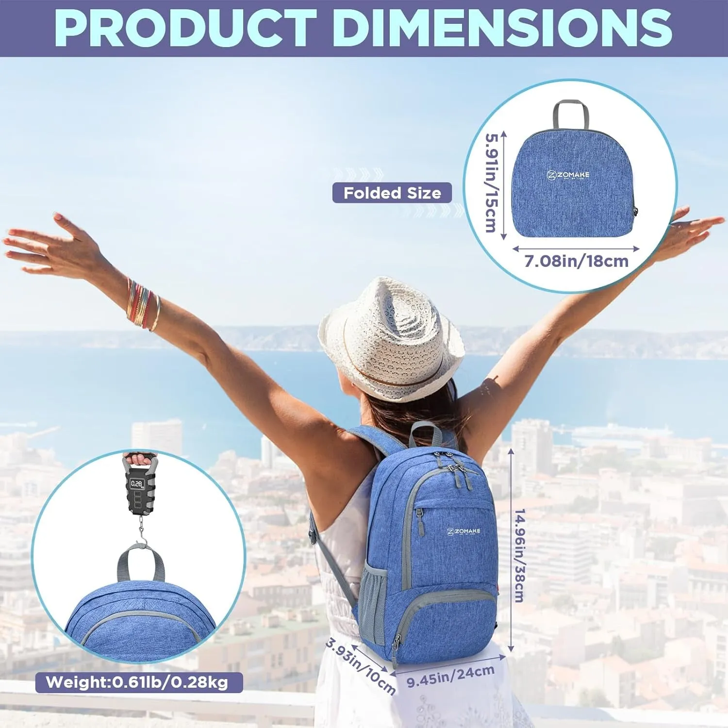 20L Lightweight Packable Hiking Backpack - Small Travel Hiking Daypack - Tear Resistant Foldable Day Pack for Camping