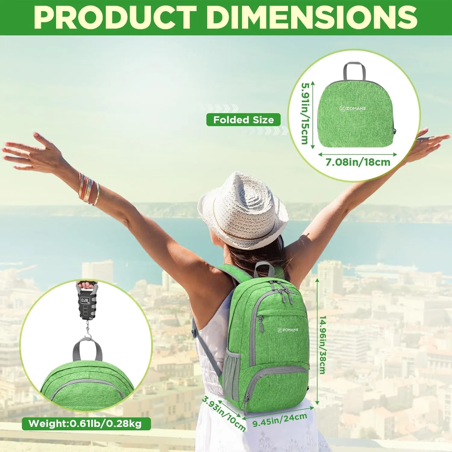 20L Lightweight Packable Hiking Backpack - Small Travel Hiking Daypack - Tear Resistant Foldable Day Pack for Camping