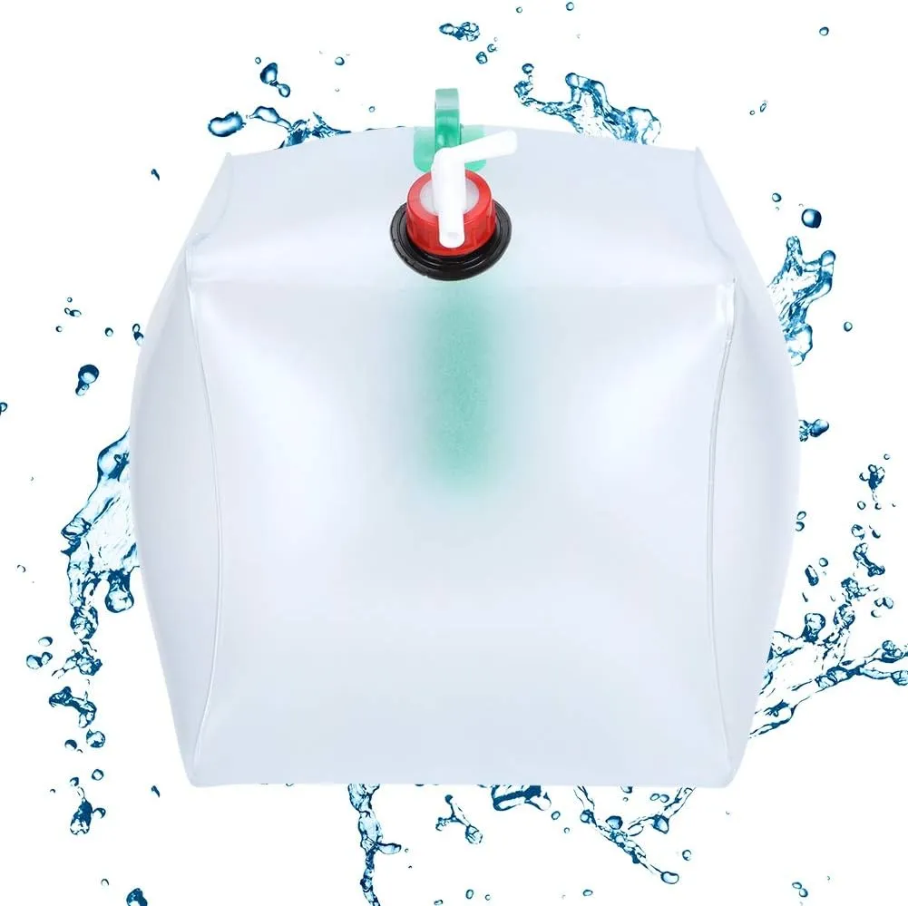 20L Portable Collapsible Water Bag Folding Bucket Container Leakproof Handle for Outdoor BBQ