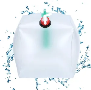 20L Portable Collapsible Water Bag Folding Bucket Container Leakproof Handle for Outdoor BBQ