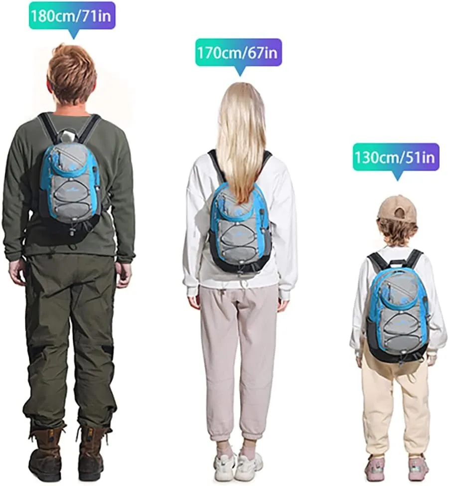 20L Waterproof Outdoor Sport Hiking Backpack,Small Size Lightweight Travel Daypack for Kids Boys Girls Cycling Camping (Gray)