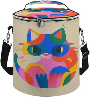 24 Cans Collapsible Soft Cooler Bag,Colorful Cats Large Leakproof Camping Cooler,Portable Travel Cooler for Picnic, Camping, Beach, Trip