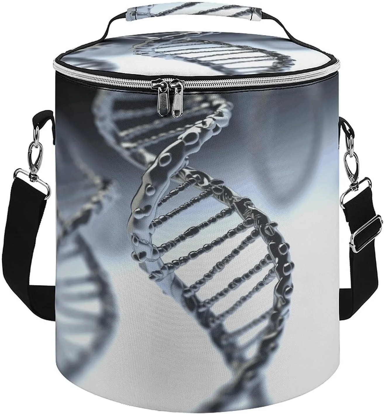 24 Cans Collapsible Soft Cooler Bag,DNA Chain Photo Large Leakproof Camping Cooler,Portable Travel Cooler for Picnic, Camping, Beach, Trip