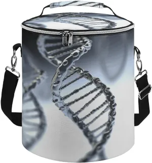 24 Cans Collapsible Soft Cooler Bag,DNA Chain Photo Large Leakproof Camping Cooler,Portable Travel Cooler for Picnic, Camping, Beach, Trip