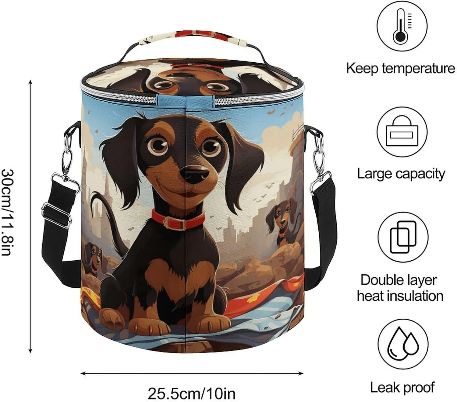 24 Cans Collapsible Soft Cooler Bag,Dog Dachshunds Large Leakproof Camping Cooler,Portable Travel Cooler for Picnic, Camping, Beach, Trip