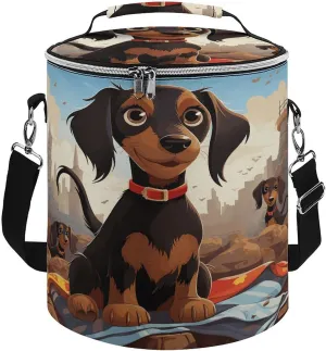 24 Cans Collapsible Soft Cooler Bag,Dog Dachshunds Large Leakproof Camping Cooler,Portable Travel Cooler for Picnic, Camping, Beach, Trip