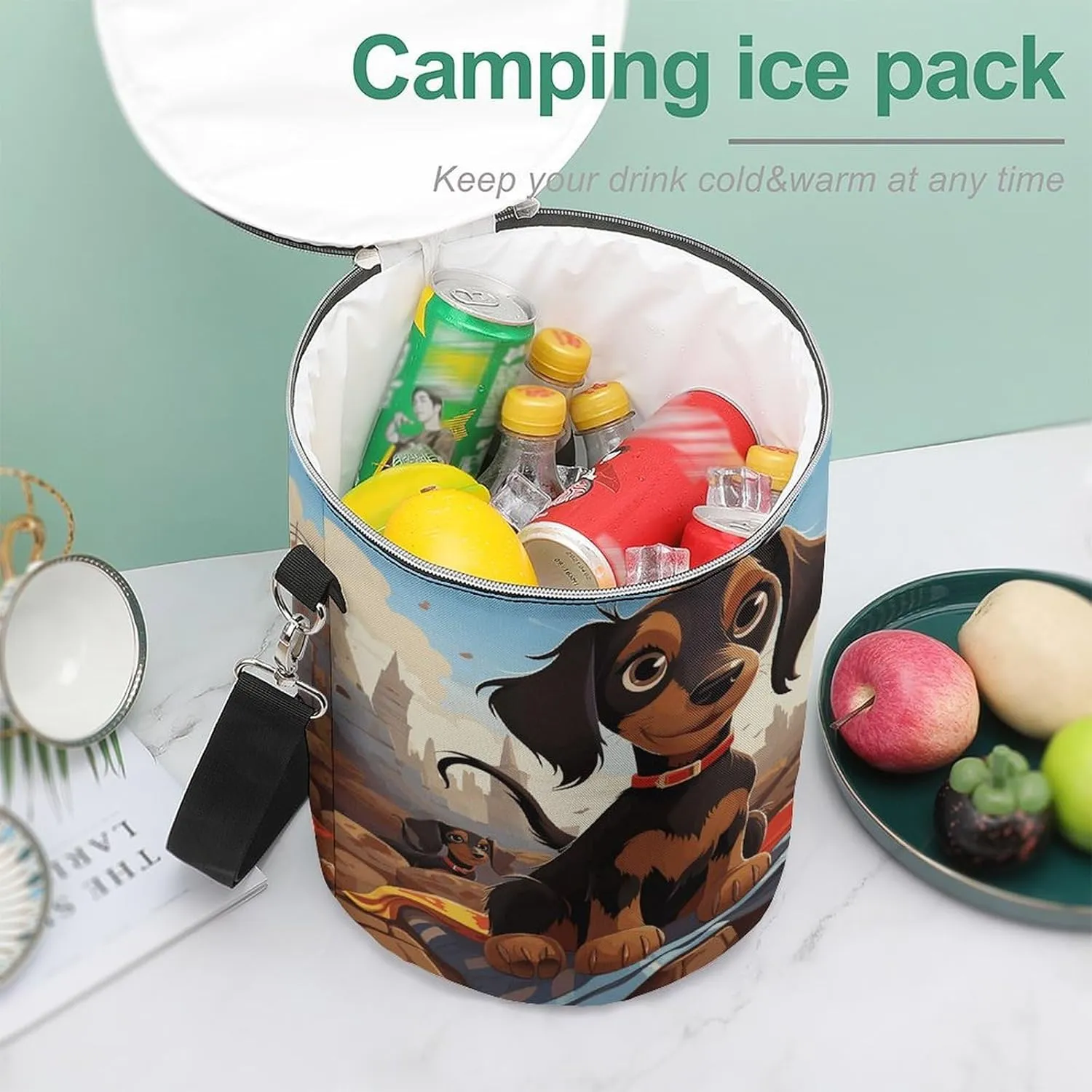 24 Cans Collapsible Soft Cooler Bag,Dog Dachshunds Large Leakproof Camping Cooler,Portable Travel Cooler for Picnic, Camping, Beach, Trip