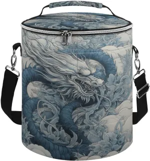 24 Cans Collapsible Soft Cooler Bag,Dragon Pattern Large Leakproof Camping Cooler,Portable Travel Cooler for Picnic, Camping, Beach, Trip