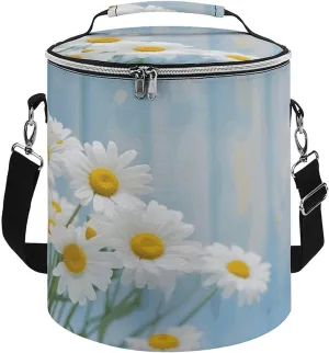 24 Cans Collapsible Soft Cooler Bag,Elegant Spring Daisy Flowers Large Leakproof Camping Cooler,Portable Travel Cooler for Picnic, Camping, Beach, Trip