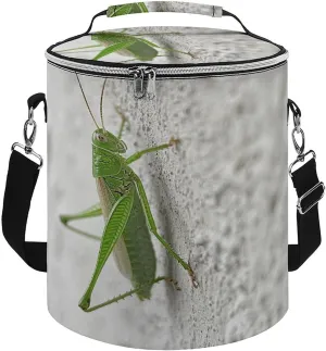 24 Cans Collapsible Soft Cooler Bag,Green Grasshopper Image Large Leakproof Camping Cooler,Portable Travel Cooler for Picnic, Camping, Beach, Trip