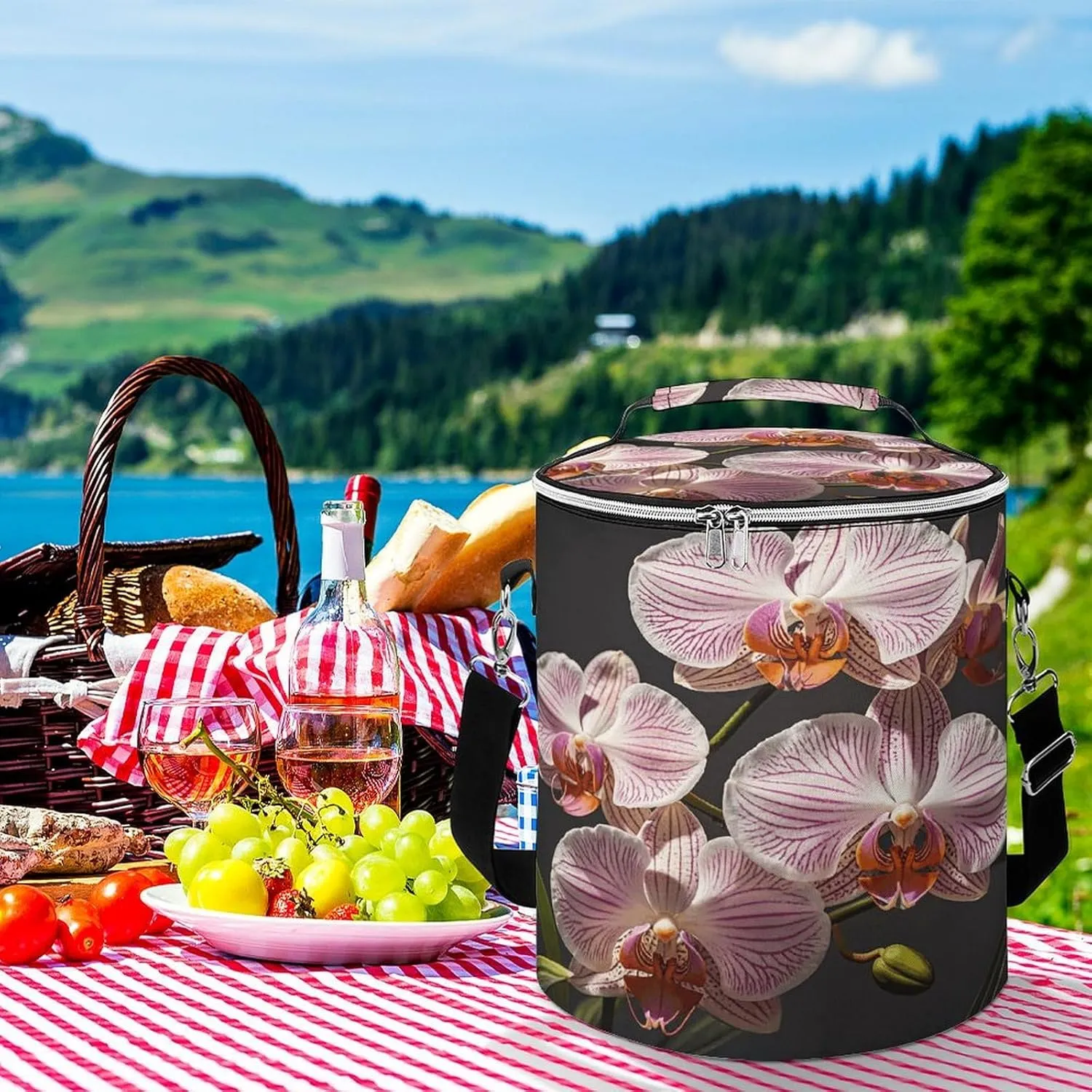 24 Cans Collapsible Soft Cooler Bag,Ophelia Orchid Large Leakproof Camping Cooler,Portable Travel Cooler for Picnic, Camping, Beach, Trip