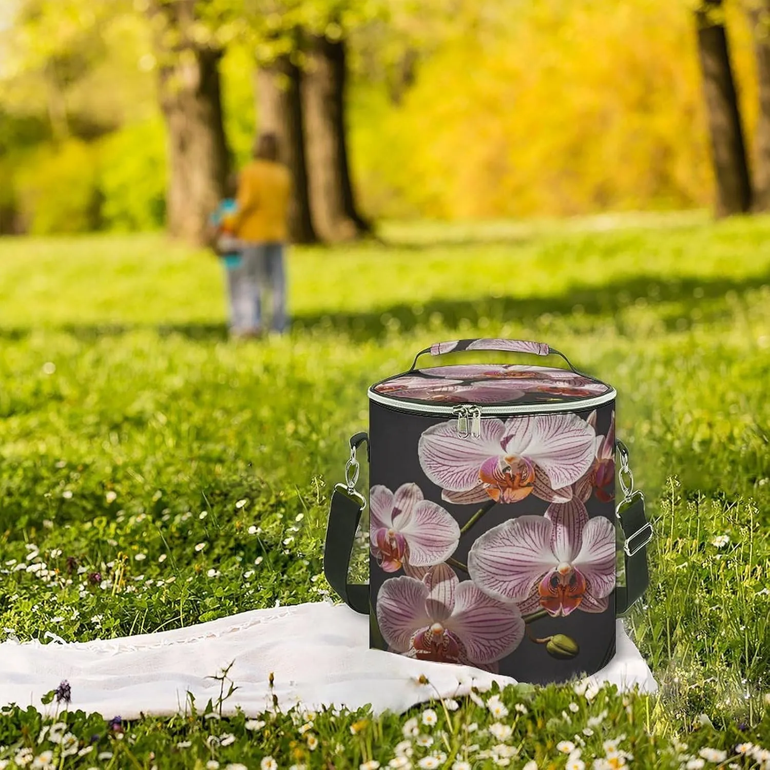 24 Cans Collapsible Soft Cooler Bag,Ophelia Orchid Large Leakproof Camping Cooler,Portable Travel Cooler for Picnic, Camping, Beach, Trip