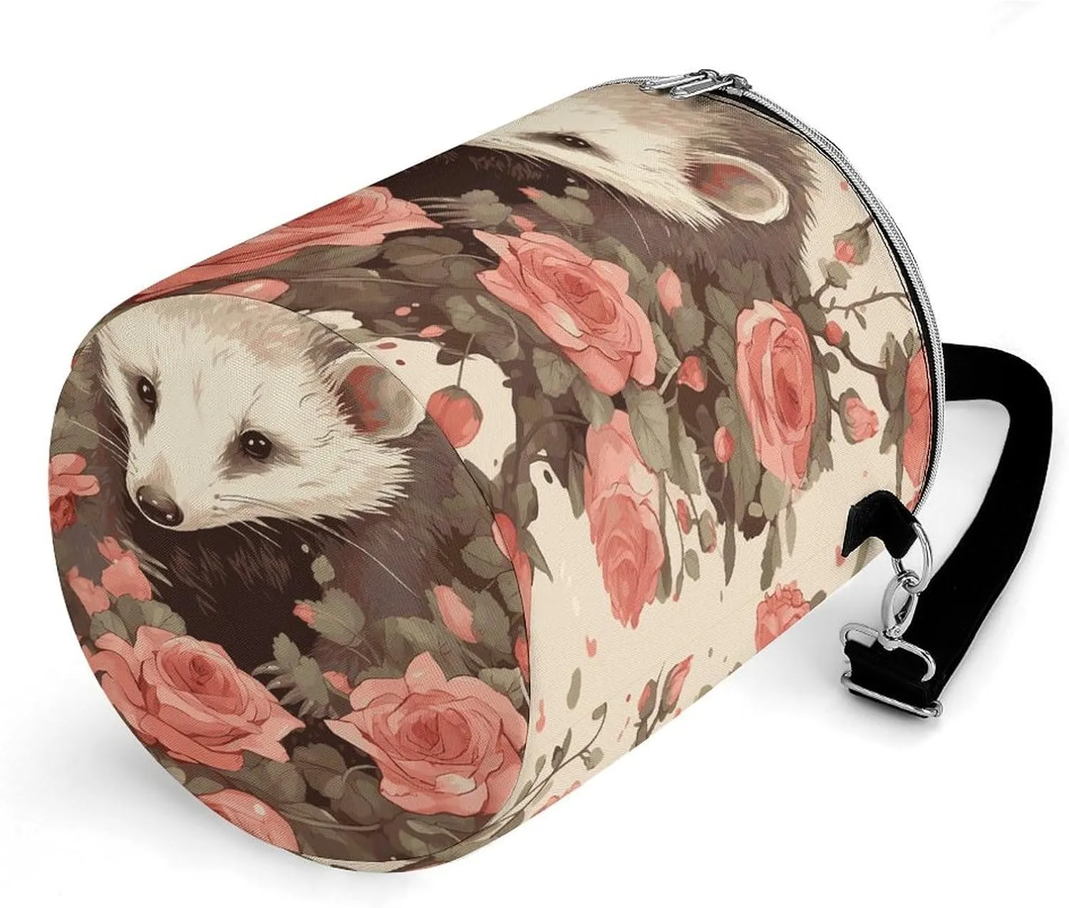 24 Cans Collapsible Soft Cooler Bag,Opossum And Roses Large Leakproof Camping Cooler,Portable Travel Cooler for Picnic, Camping, Beach, Trip