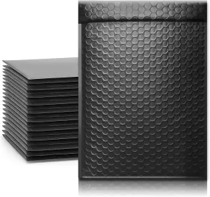 25 Pack 9x12 inch TONESPAC Poly Bubble Mailers Padded Envelopes Retailer Shipping Bags with Waterproof Self Seal Strip Book Mailers (Black, 3 9x12 inch)