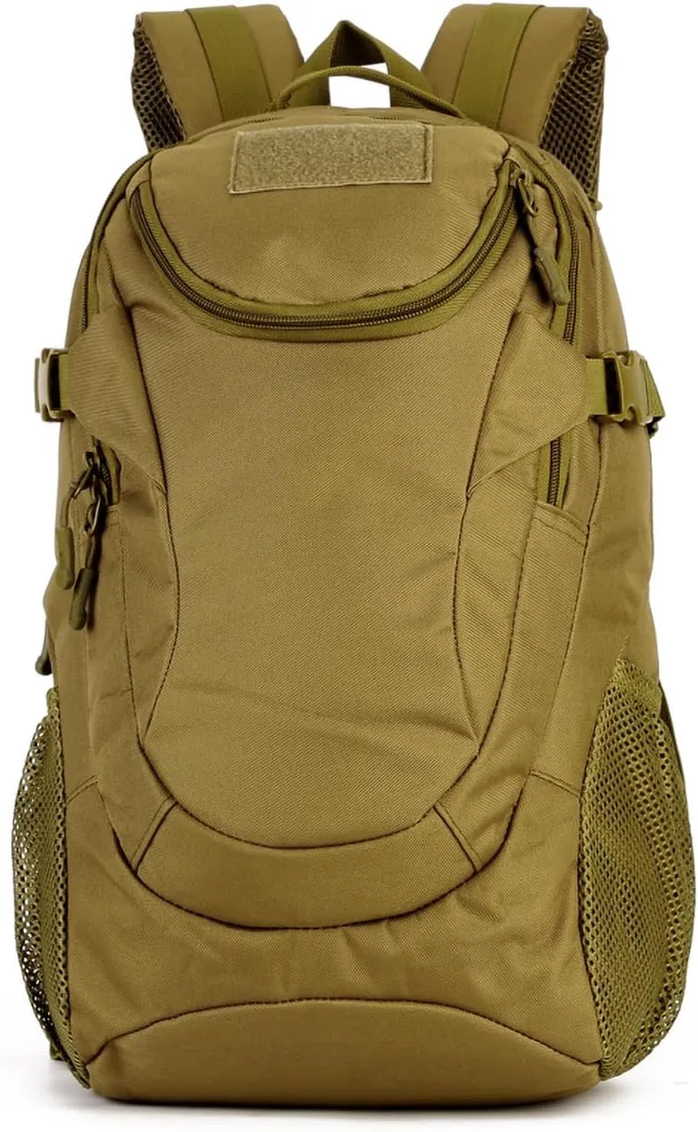 25L Hiking Backpack Military Tactical Molle Daypack Hunting Assault Rucksack for Men Women (Brown)