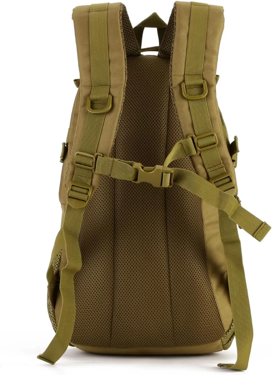 25L Hiking Backpack Military Tactical Molle Daypack Hunting Assault Rucksack for Men Women (Brown)