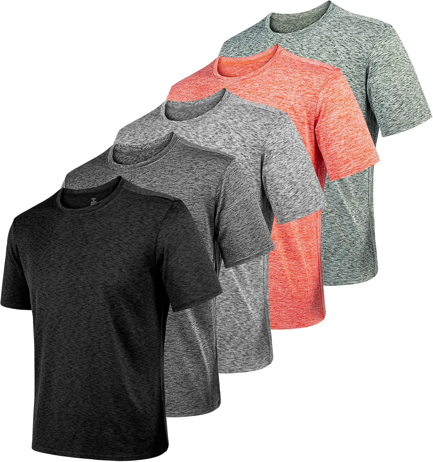 2&5 Pack Men's T Shirts, Crew Neck Breathable Short Sleeve, Ultra-Soft Lightweight Gym Tees for Athletic and Casual
