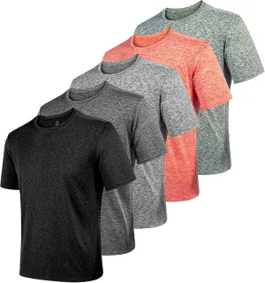 2&5 Pack Men's T Shirts, Crew Neck Breathable Short Sleeve, Ultra-Soft Lightweight Gym Tees for Athletic and Casual