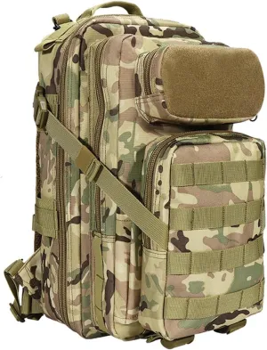 30L Military Tactical Backpack, Waterproof Hiking Camping Pack, 3 Day Bug Out Bag, Outdoor Travel Rucksack, CP Camo