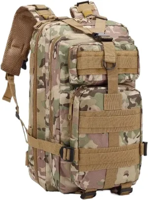 30L Tactical Backpacks Man Traveling Bags Survival Outdoor 3P Assault Pack EDC Molle Pack Hiking Trekking Hunting Bag(CAMO)
