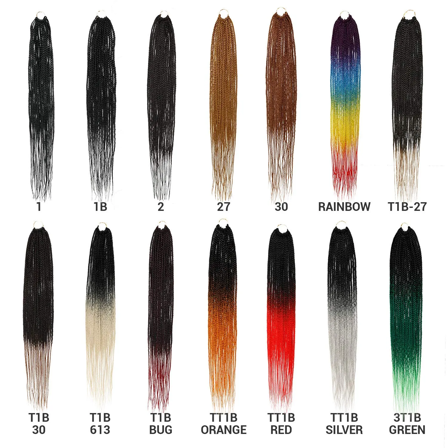 32 Inch 7 Pack AU-THEN-TIC Box Braid Crochet Hair Crochet Box Braids Hair Mambo Twist Braiding Pre-Stretched Pre Looped Synthetic Hair Extensions (32 Inch (Pack of 7), 1 (Jet Black))