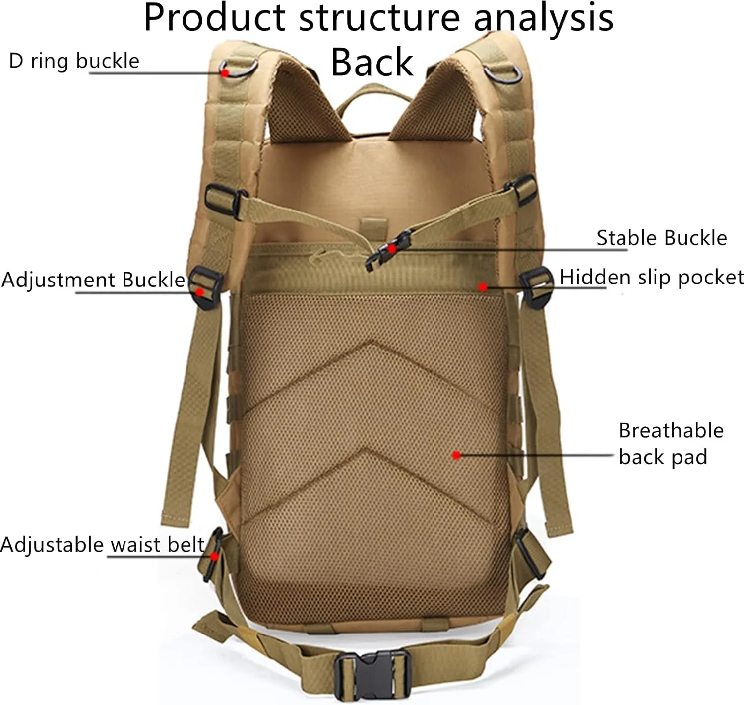 35L Men Tactical Backpack Army Military Bags Large Waterproof Outdoor Sport Hiking Camping Hunting 3P Rucksack Backpacks for Man