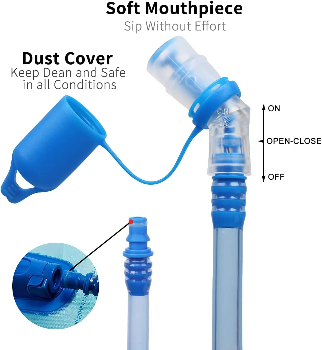 3L 2L 1.5L Hydration Bladder, Upgraded Leak Proof 50OZ/ 70OZ/ 100OZ 3 Liter Water Reservoir for Most Hydration Pack Replacement with Quick Release Insulated Tube & Auto Shut-Off Valve Outdoor