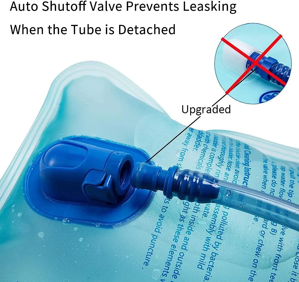 3L 2L 1.5L Hydration Bladder, Upgraded Leak Proof 50OZ/ 70OZ/ 100OZ 3 Liter Water Reservoir for Most Hydration Pack Replacement with Quick Release Insulated Tube & Auto Shut-Off Valve Outdoor