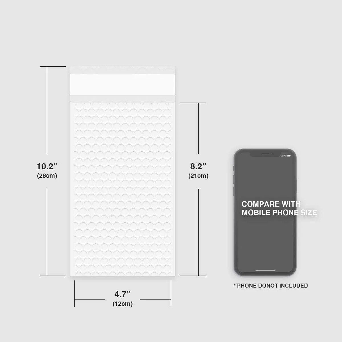 50 Pack #000 4x8 Poly Bubble Mailers Padded Envelopes Shipping Bags with Waterproof Foam and Self Seal Stripe - White