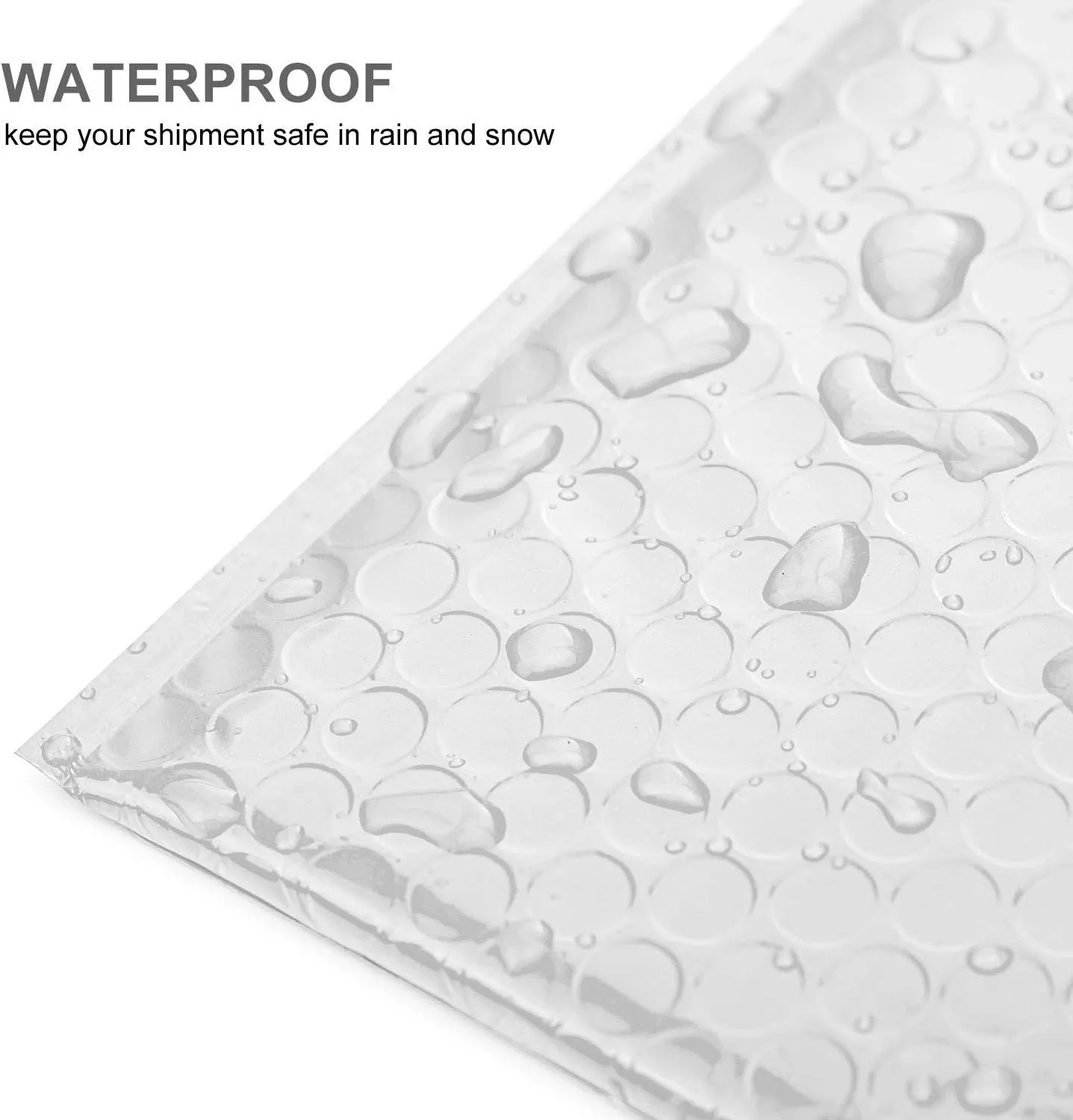 50 Pack #000 4x8 Poly Bubble Mailers Padded Envelopes Shipping Bags with Waterproof Foam and Self Seal Stripe - White
