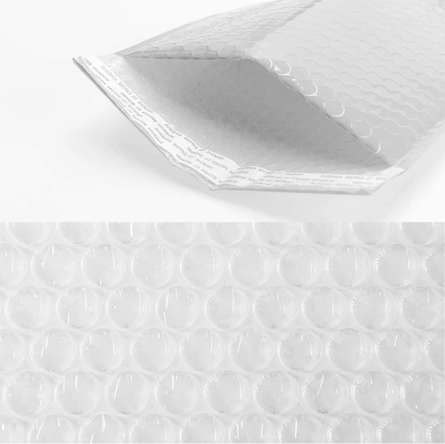 50 Pack #000 4x8 Poly Bubble Mailers Padded Envelopes Shipping Bags with Waterproof Foam and Self Seal Stripe - White