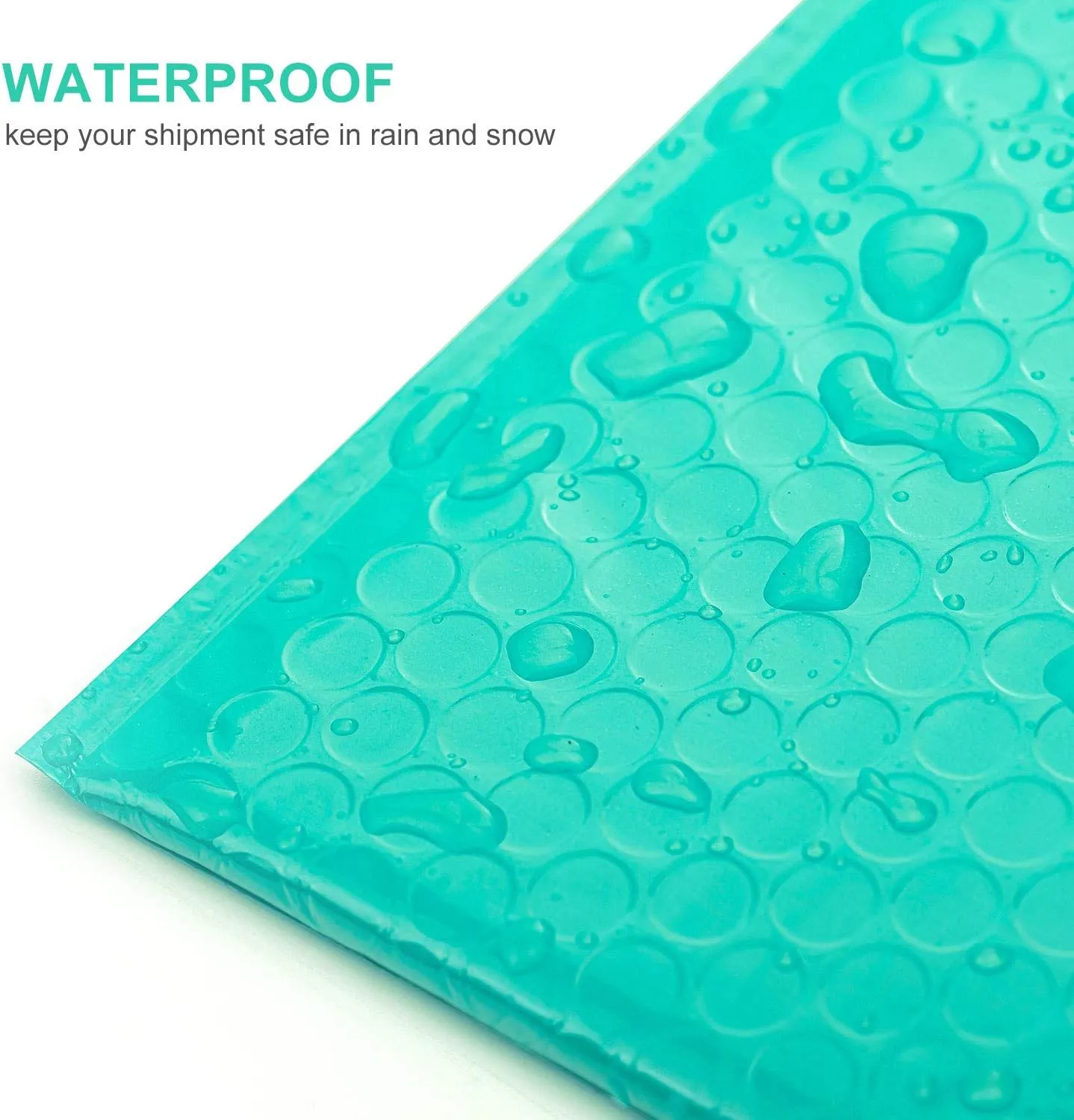 50 Pcs 180 x 260mm A4 Poly Teal Bubble Mailers Padded Envelopes Shipping Bags with Waterproof and Self Seal Strip for Shipping mailing Package