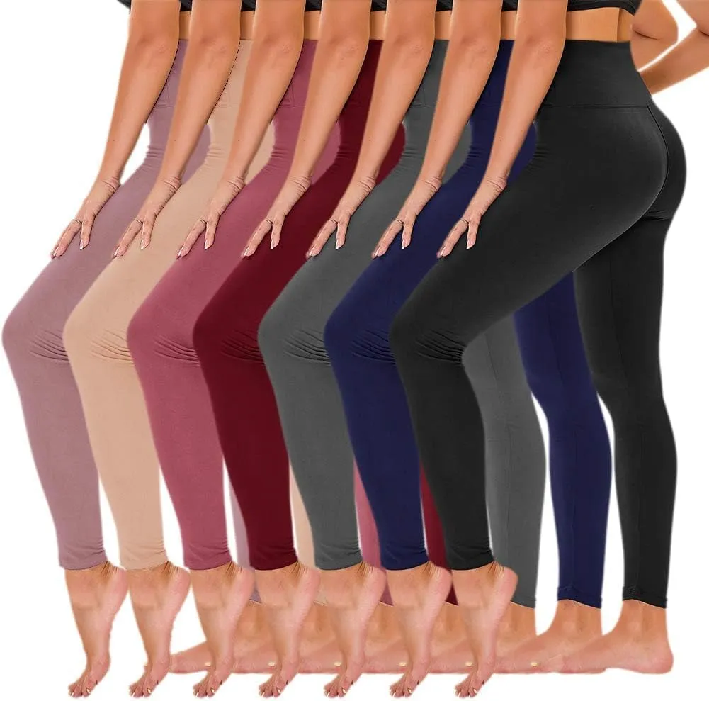 7-Pack Buttery Soft High-Waisted Leggings – Ultra Stretch Workout Set