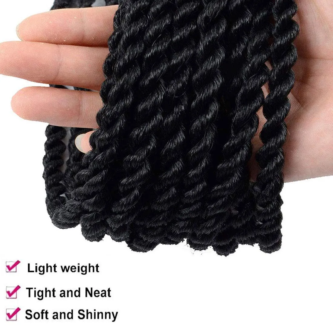 7 Pack Senegalese Twist Crochet Hair 18Inch Havana Twist Crochet Braids Soft Synthetic Braiding Hair Extensions For Black Women (18inch, 1B)