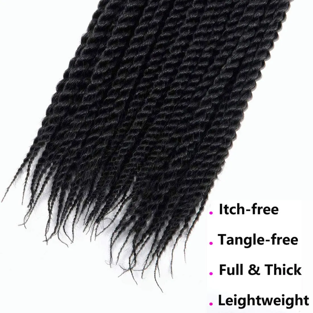 7 Pack Senegalese Twist Crochet Hair 18Inch Havana Twist Crochet Braids Soft Synthetic Braiding Hair Extensions For Black Women (18inch, 1B)