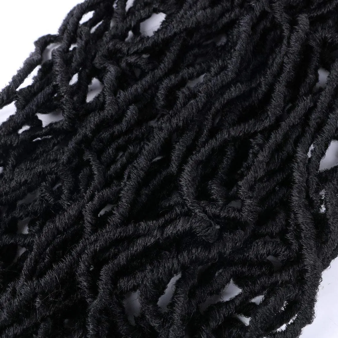 7 Packs 24 Inch Soft Locs Crochet Hair Pre Looped Curly Wavy Faux Locs Crochet Braids for Natural Butterfly Crochet Hair for Black Women (24 inch(pack of 7), 1B)